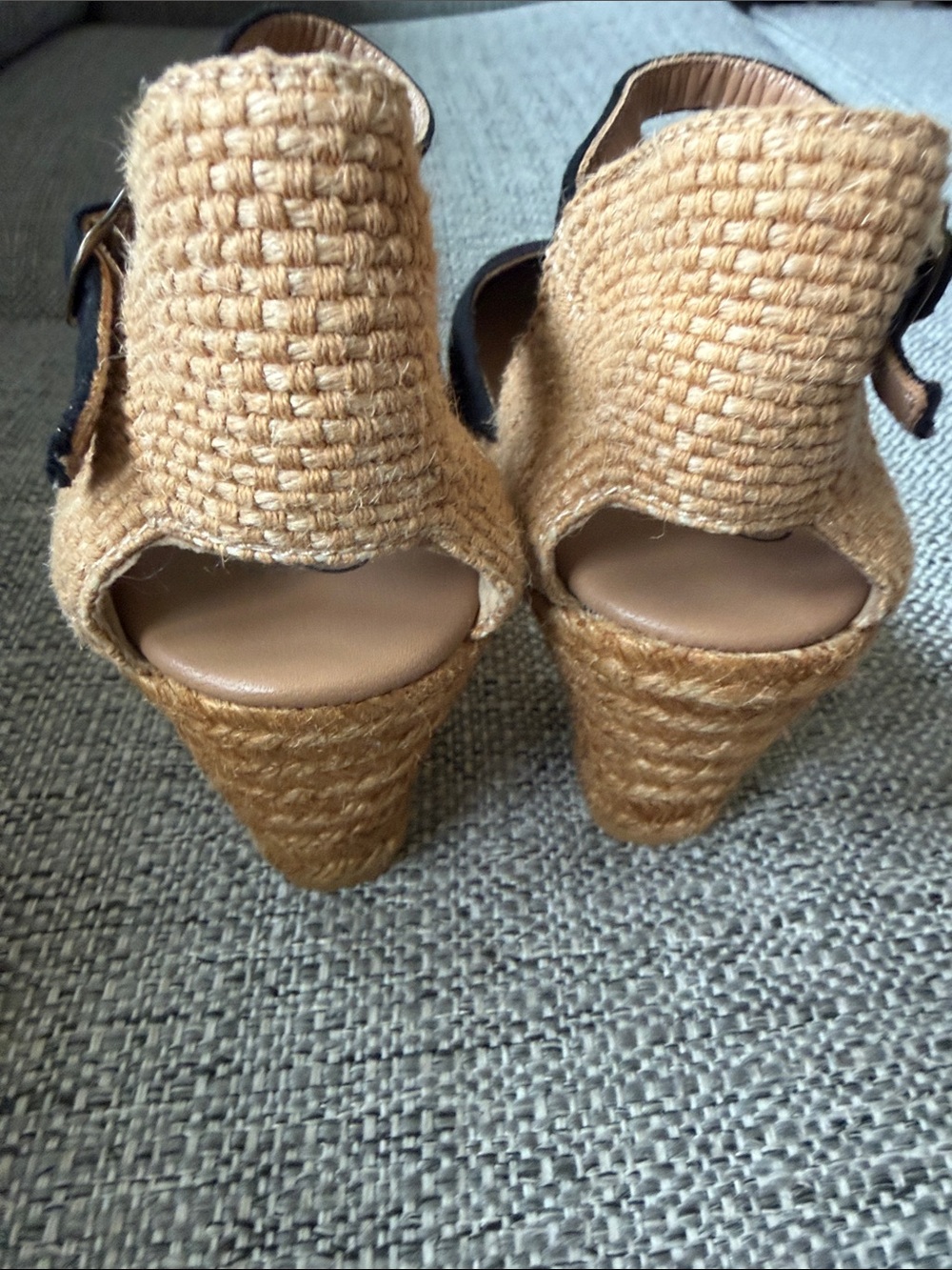 NEW Gaimo Spain Black Suede Ankle Strap
Espadrille Wedges Boho Chic US 10 /EU 41 - Picture 5 of 8